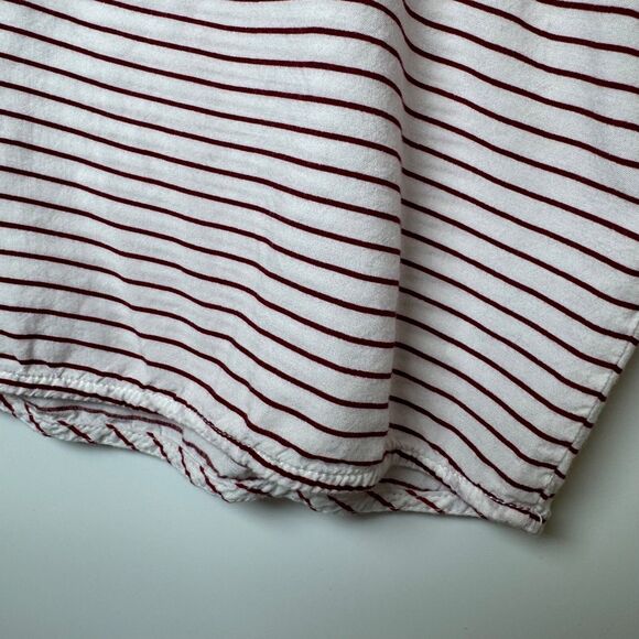 Samsoe Samsoe Oversized Striped Tee Womens Small Line Syrah Red White Boxy Top - Picture 5 of 9